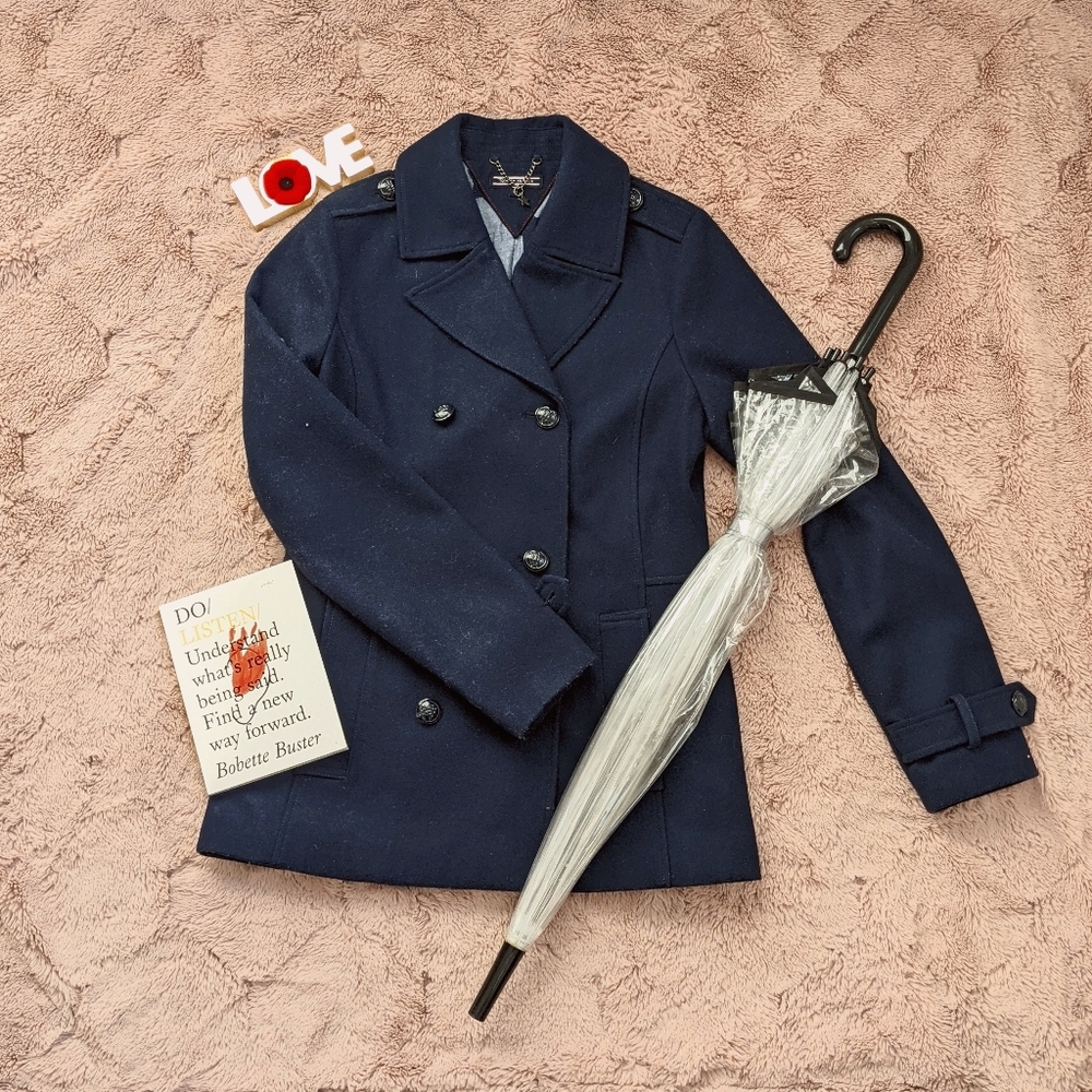 Tommy Hilfiger navy blue wool coat